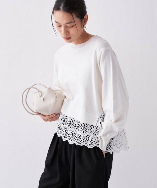 cloenc / クロエンス ニット・セーター | 【手洗い可】レースドッキングニットプルオーバー | 詳細25