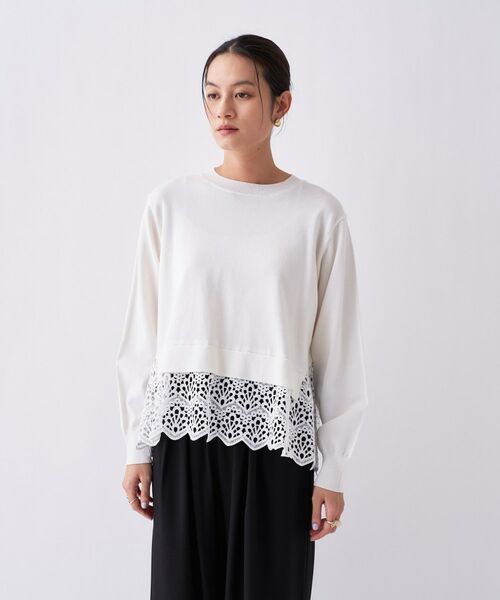 cloenc / クロエンス ニット・セーター | 【手洗い可】ハイゲージレースニットプルオーバー | 詳細3