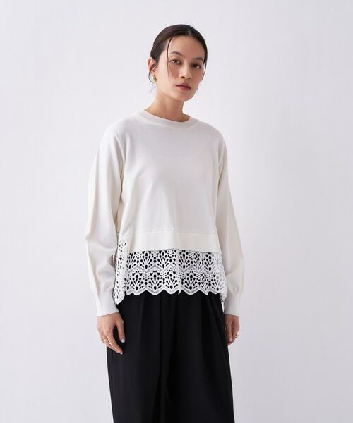cloenc / クロエンス ニット・セーター | 【手洗い可】ハイゲージレースニットプルオーバー | 詳細4