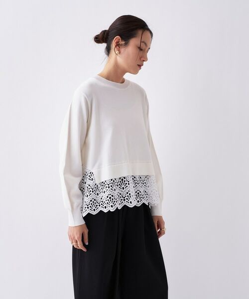 cloenc / クロエンス ニット・セーター | 【手洗い可】ハイゲージレースニットプルオーバー | 詳細5