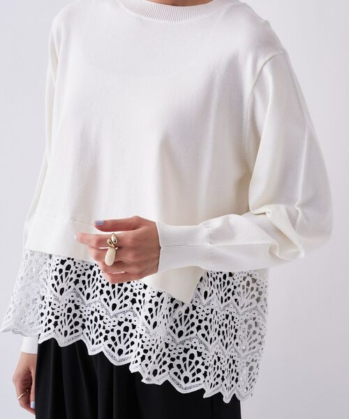 cloenc / クロエンス ニット・セーター | 【手洗い可】ハイゲージレースニットプルオーバー | 詳細8