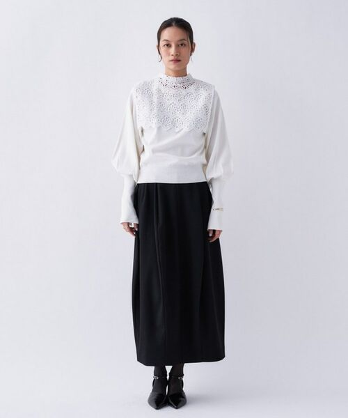cloenc / クロエンス ニット・セーター | 【2way／手洗い可】2wayレースパフスリーブニット | 詳細1