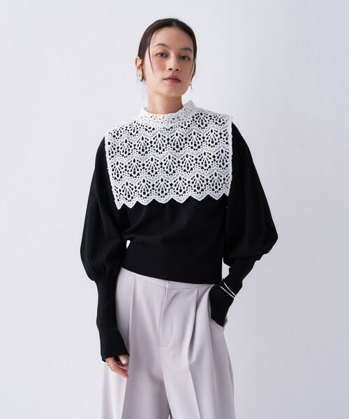 cloenc / クロエンス ニット・セーター | 【2way／手洗い可】2wayレースパフスリーブニット | 詳細13