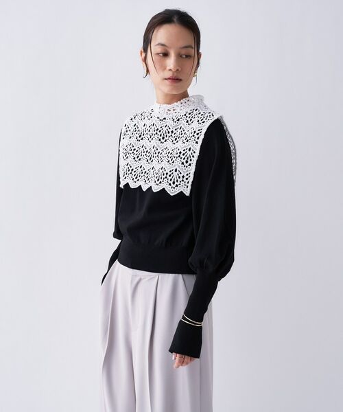 cloenc / クロエンス ニット・セーター | 【2way／手洗い可】2wayレースパフスリーブニット | 詳細14
