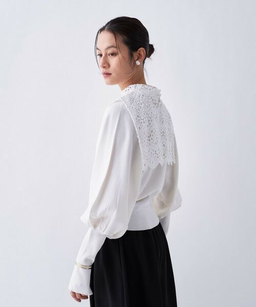 cloenc / クロエンス ニット・セーター | 【2way／手洗い可】2wayレースパフスリーブニット | 詳細4