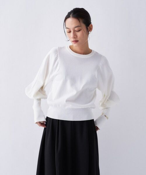 cloenc / クロエンス ニット・セーター | 【2way／手洗い可】2wayレースパフスリーブニット | 詳細8