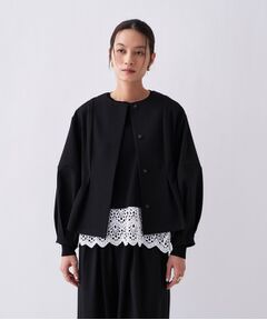 cloenc / クロエンス レザーブルゾン・ジャケット | 【セットアップ／手洗い可】ダンボールノーカラーブルゾン