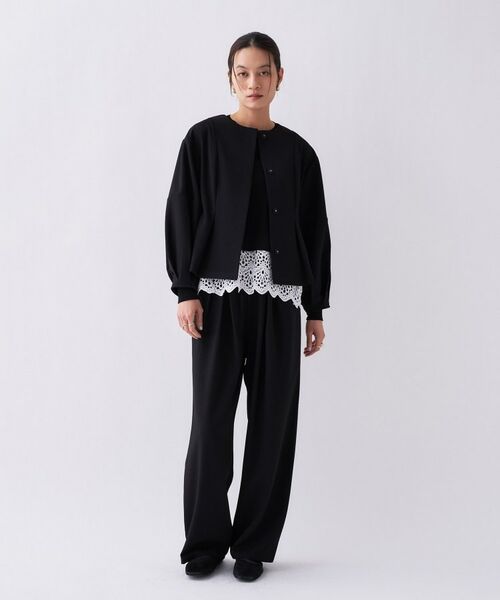 cloenc / クロエンス レザーブルゾン・ジャケット | 【セットアップ／手洗い可】ダンボールノーカラーブルゾン | 詳細1