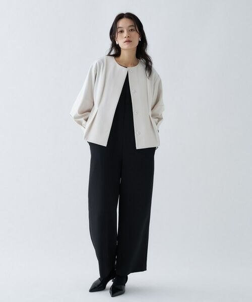 cloenc / クロエンス レザーブルゾン・ジャケット | 【セットアップ／オケージョン／手洗い可】ダンボールペプラムブルゾン | 詳細14