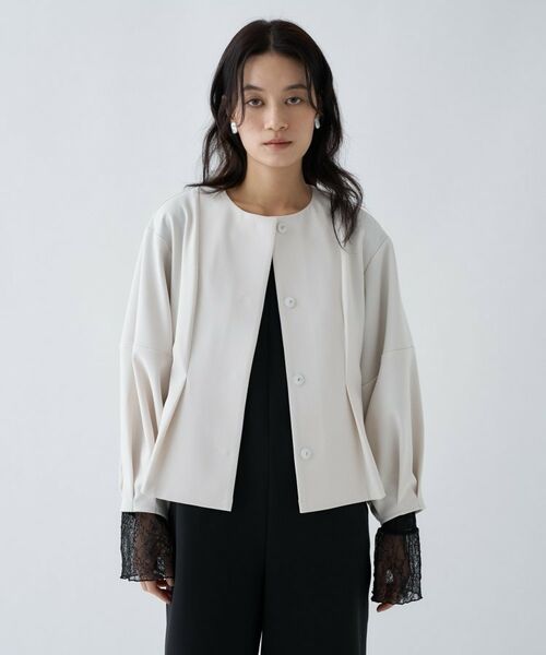 cloenc / クロエンス レザーブルゾン・ジャケット | 【セットアップ／オケージョン／手洗い可】ダンボールペプラムブルゾン | 詳細16