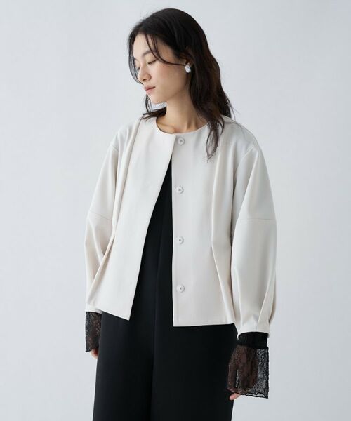 cloenc / クロエンス レザーブルゾン・ジャケット | 【セットアップ／オケージョン／手洗い可】ダンボールペプラムブルゾン | 詳細17