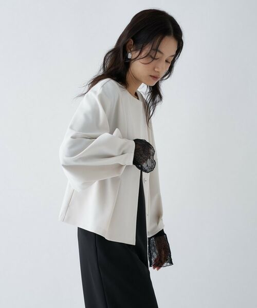 cloenc / クロエンス レザーブルゾン・ジャケット | 【セットアップ／オケージョン／手洗い可】ダンボールペプラムブルゾン | 詳細18