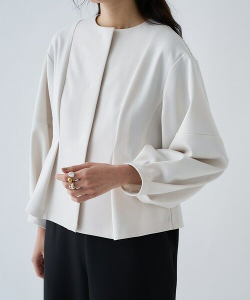 cloenc / クロエンス レザーブルゾン・ジャケット | 【セットアップ／オケージョン／手洗い可】ダンボールペプラムブルゾン | 詳細23