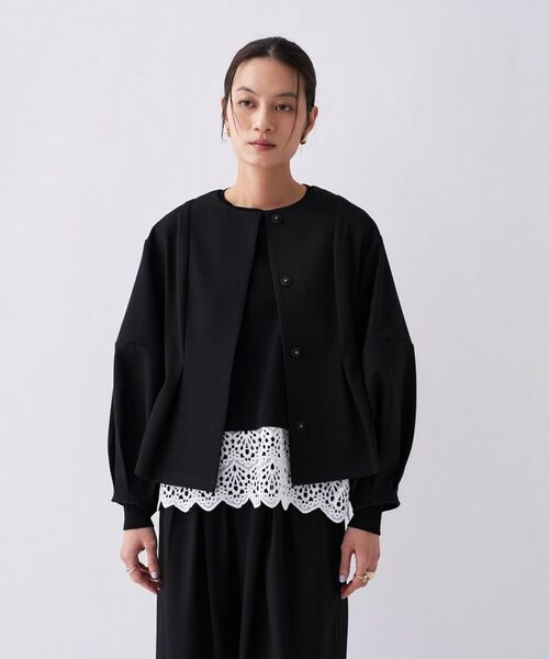 cloenc / クロエンス レザーブルゾン・ジャケット | 【セットアップ／手洗い可】ダンボールノーカラーブルゾン | 詳細3