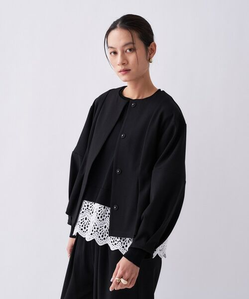 cloenc / クロエンス レザーブルゾン・ジャケット | 【セットアップ／手洗い可】ダンボールノーカラーブルゾン | 詳細4