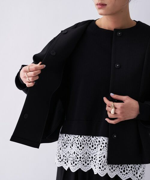 cloenc / クロエンス レザーブルゾン・ジャケット | 【セットアップ／手洗い可】ダンボールノーカラーブルゾン | 詳細6