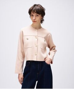 cloenc / クロエンス カーディガン・ボレロ | 【手洗い可】ゴールドボタンノーカラーニットカーディガン