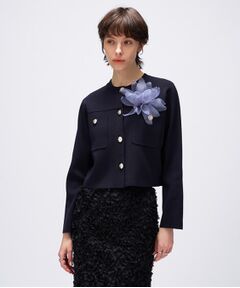 cloenc / クロエンス カーディガン・ボレロ | 【手洗い可】ゴールドボタンノーカラーニットカーディガン