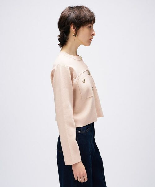 cloenc / クロエンス カーディガン・ボレロ | 【手洗い可】ゴールドボタンノーカラーニットカーディガン | 詳細10