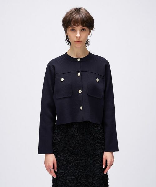 cloenc / クロエンス カーディガン・ボレロ | 【手洗い可】ゴールドボタンノーカラーニットカーディガン | 詳細13