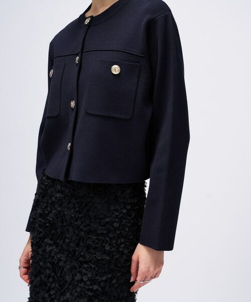 cloenc / クロエンス カーディガン・ボレロ | 【手洗い可】ゴールドボタンノーカラーニットカーディガン | 詳細16