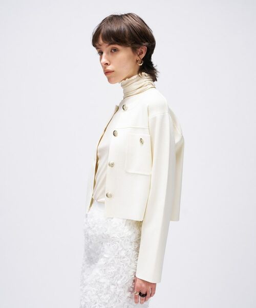 cloenc / クロエンス カーディガン・ボレロ | 【手洗い可】ゴールドボタンノーカラーニットカーディガン | 詳細3