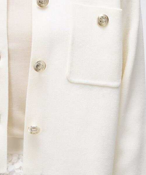 cloenc / クロエンス カーディガン・ボレロ | 【手洗い可】ゴールドボタンノーカラーニットカーディガン | 詳細5