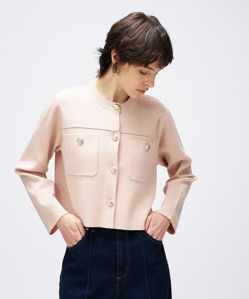 cloenc / クロエンス カーディガン・ボレロ | 【手洗い可】ゴールドボタンノーカラーニットカーディガン | 詳細7