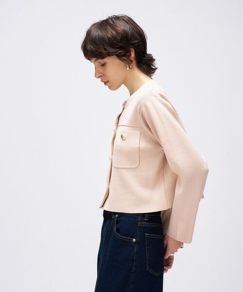 cloenc / クロエンス カーディガン・ボレロ | 【手洗い可】ゴールドボタンノーカラーニットカーディガン | 詳細8