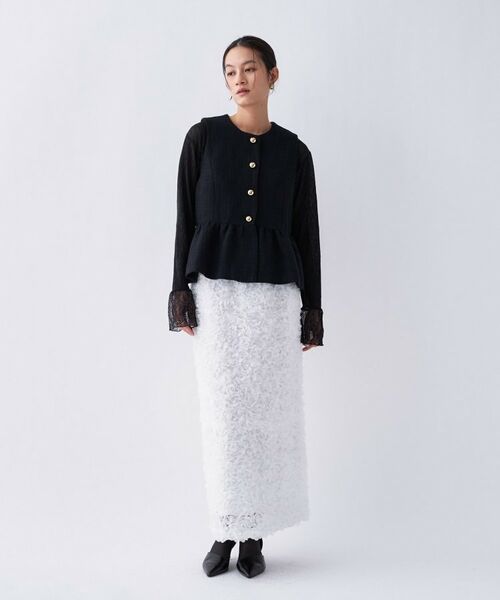 cloenc / クロエンス ベスト | ツイードペプラムジレ | 詳細14