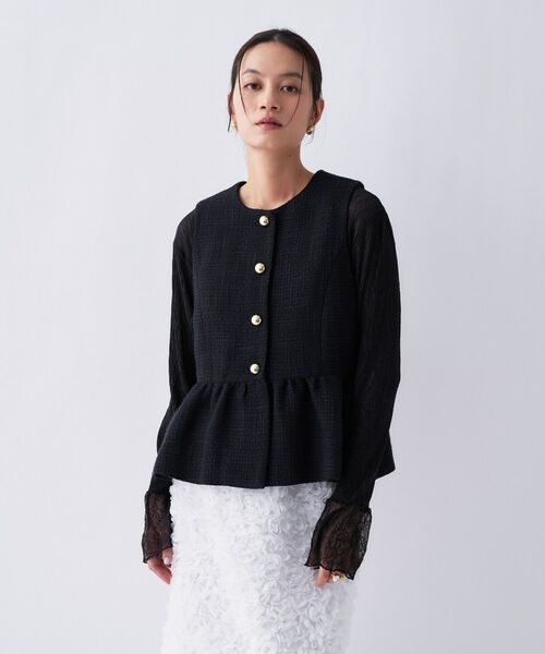 cloenc / クロエンス ベスト | ツイードペプラムジレ | 詳細15