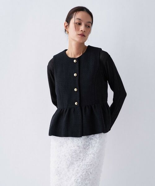 cloenc / クロエンス ベスト | ツイードペプラムジレ | 詳細16