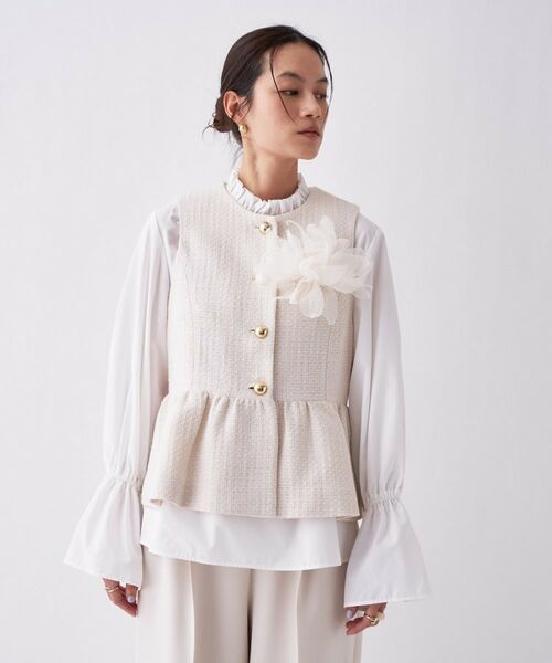 cloenc / クロエンス ベスト | ツイードペプラムジレ | 詳細2