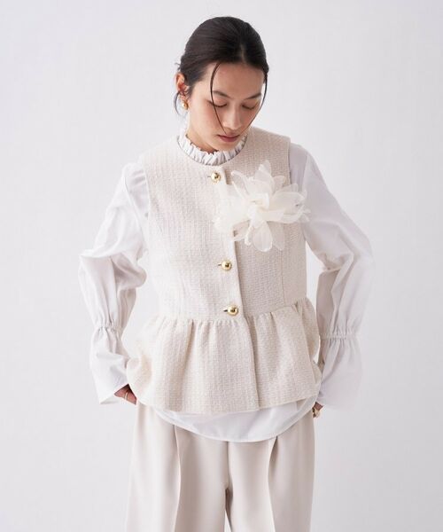 cloenc / クロエンス ベスト | ツイードペプラムジレ | 詳細3