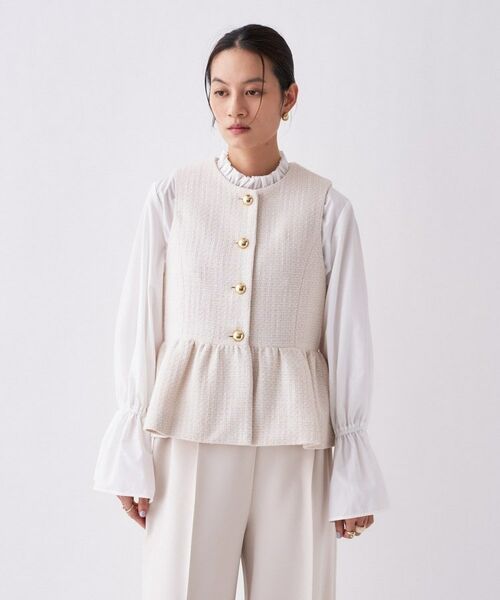 cloenc / クロエンス ベスト | ツイードペプラムジレ | 詳細7