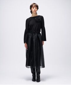 cloenc / クロエンス ロング・マキシ丈ワンピース | 【セットアイテム／手洗い可】ドットチュールレイヤードセットワンピース