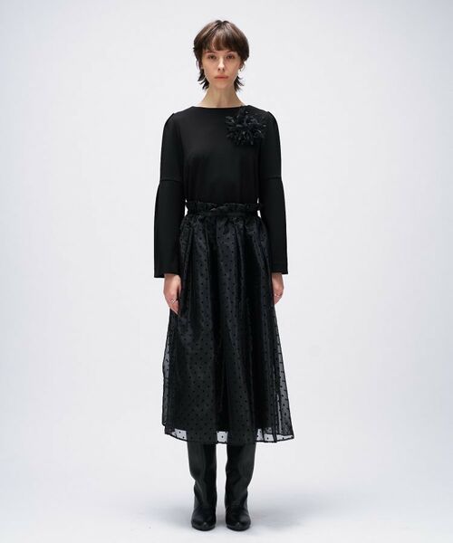 cloenc / クロエンス ロング・マキシ丈ワンピース | 【セットアイテム／手洗い可】ドットチュールレイヤードセットワンピース | 詳細1