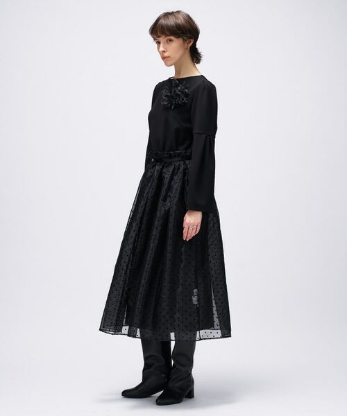 cloenc / クロエンス ロング・マキシ丈ワンピース | 【セットアイテム／手洗い可】ドットチュールレイヤードセットワンピース | 詳細2
