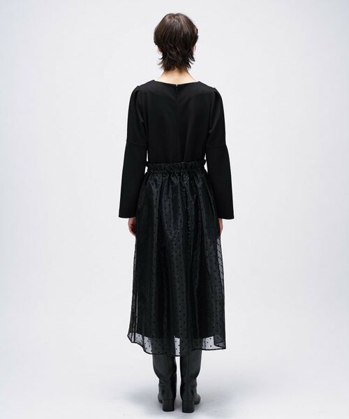 cloenc / クロエンス ロング・マキシ丈ワンピース | 【セットアイテム／手洗い可】ドットチュールレイヤードセットワンピース | 詳細3