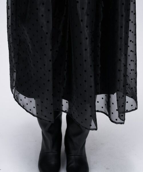 cloenc / クロエンス ロング・マキシ丈ワンピース | 【セットアイテム／手洗い可】ドットチュールレイヤードセットワンピース | 詳細9