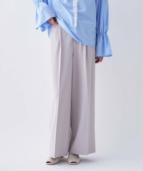 cloenc / クロエンス パンツ | 【セットアップ可／防花粉】イージータックワイドパンツ（グレー(012)）