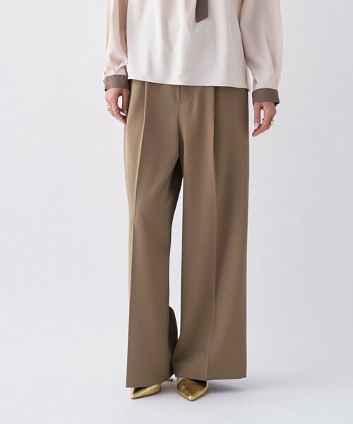 cloenc / クロエンス パンツ | 【セットアップ可／防花粉】イージータックワイドパンツ（キャメルブラウン(041)）