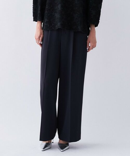 cloenc / クロエンス パンツ | 【セットアップ可／防花粉】イージータックワイドパンツ（ネイビー(094)）