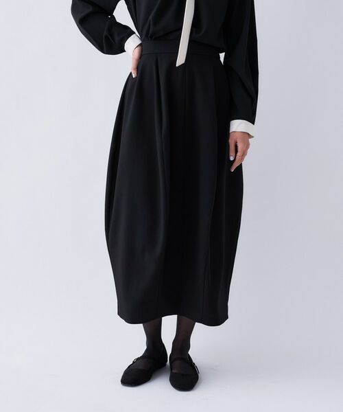 cloenc / クロエンス ロング・マキシ丈スカート | 【セットアップ／オケージョン／マシンウォッシュ】ダンボールコクーンスカート（ブラック(019)）
