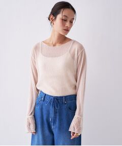 cloenc / クロエンス カットソー | 【手洗い可】レースシアーワッシャ―シカットソー