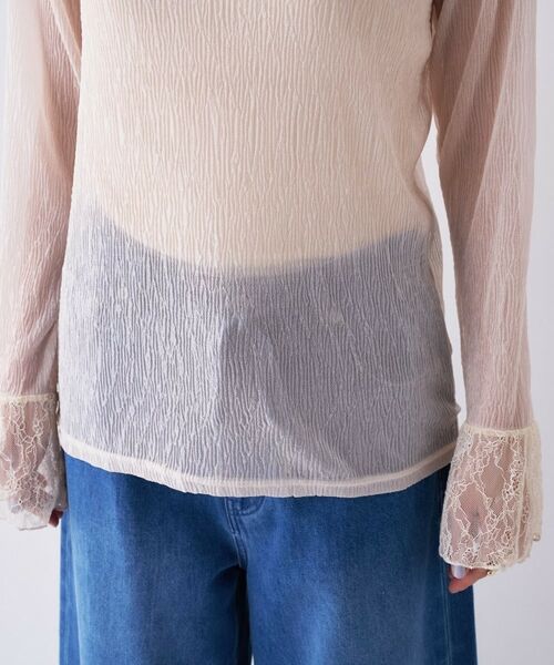 cloenc / クロエンス カットソー | 【手洗い可】レースシアーワッシャ―シカットソー | 詳細11