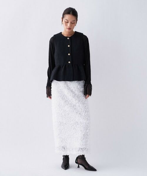 cloenc / クロエンス カットソー | 【オケージョン／手洗い可】レースシアーワッシャ―シカットソー | 詳細18