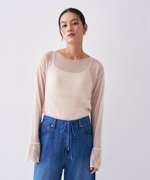 cloenc / クロエンス カットソー | 【手洗い可】レースシアーワッシャ―シカットソー | 詳細2