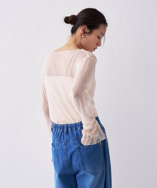 cloenc / クロエンス カットソー | 【手洗い可】レースシアーワッシャ―シカットソー | 詳細3