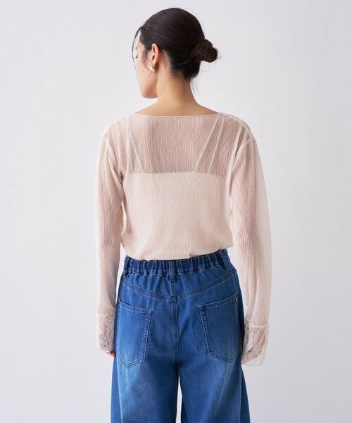 cloenc / クロエンス カットソー | 【手洗い可】レースシアーワッシャ―シカットソー | 詳細4